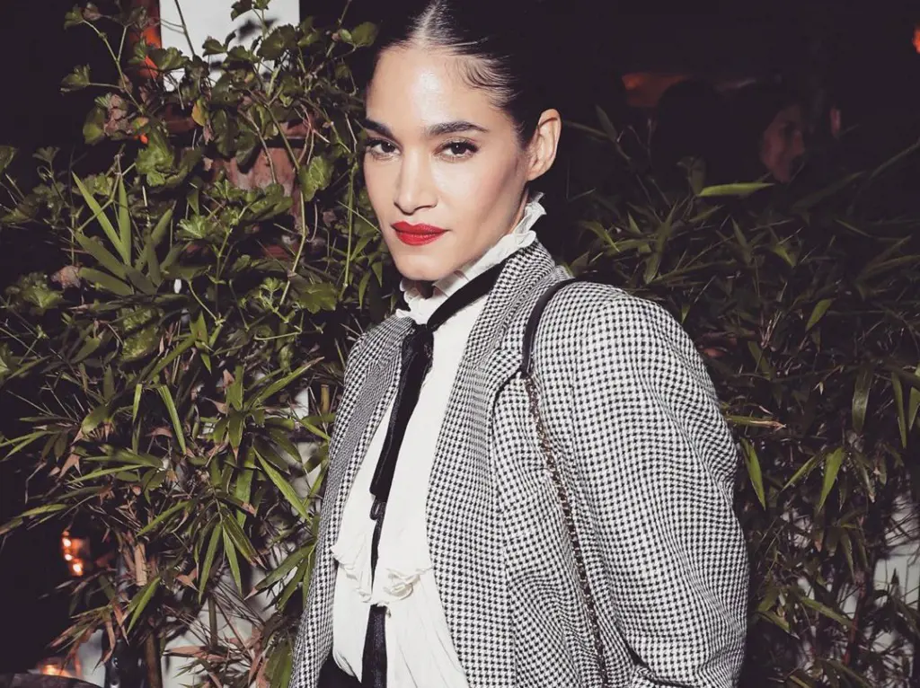 Sofia Boutella attends the CAA pre-Oscar Party on March 30, her looks by BLAZÉ Milano, and makeup by Aurora Bergere