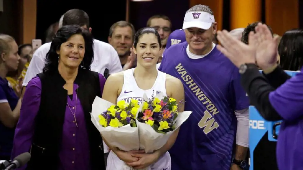 Kelsey Plum with her parents Katie and Jim Plum