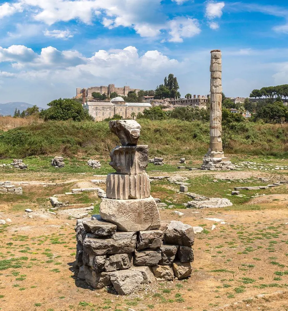 Remains of Temple of Artemis are available on Turkey