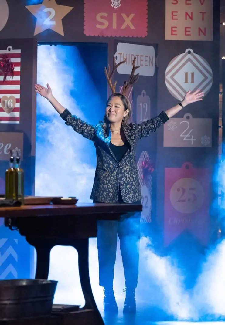 Esther competed on the season finale on Beat Bobby Flay and beat the undefeated Flay in the season holiday edition