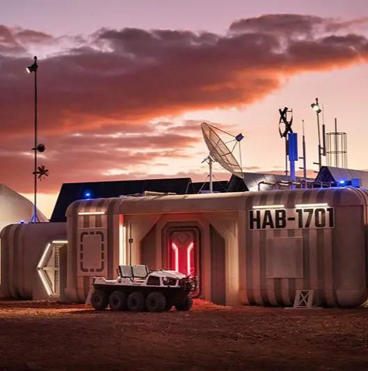 Habitat for 12 celebrities on Mars situated on Earth. 