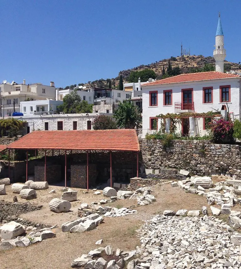 Only parts of the remains of Mausoleum of Halicarnassus can be seen in the city of Bodrum in Turkey
