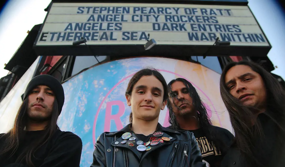 Dark Entries is a goth band formed by siblings David and Mickey Hernandez(second from the right) in 2012.