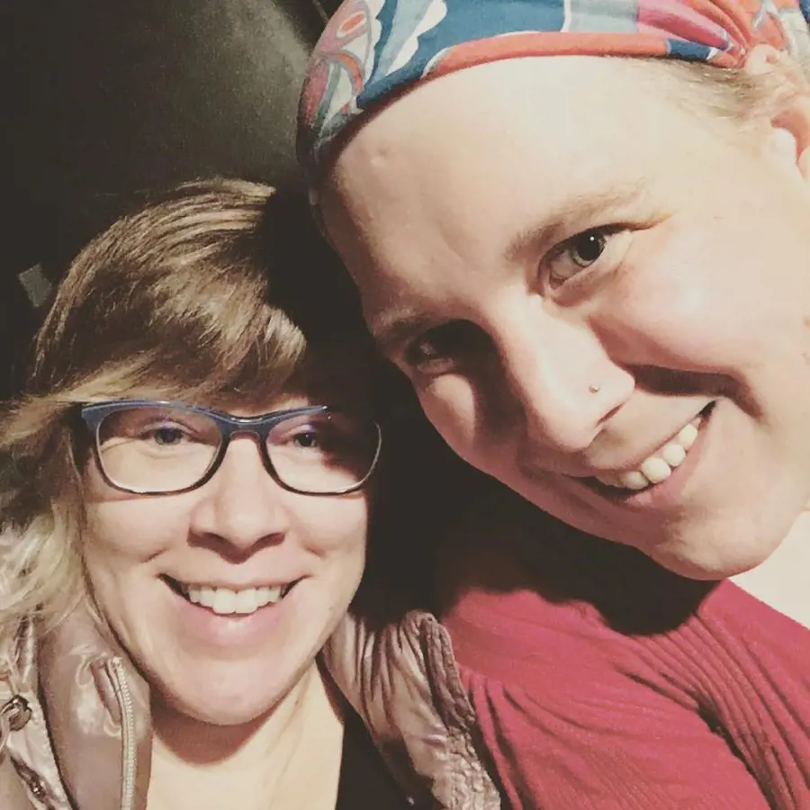 Schneider and her ex-wife Anneken enjoying themselves at the Landmark's Piedmont Theatre in December 2018