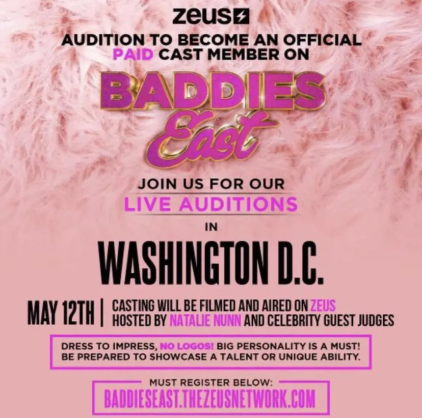 Audition date for Baddies East is set on 12th May 2023, the taped audition will be held at Washington DC
