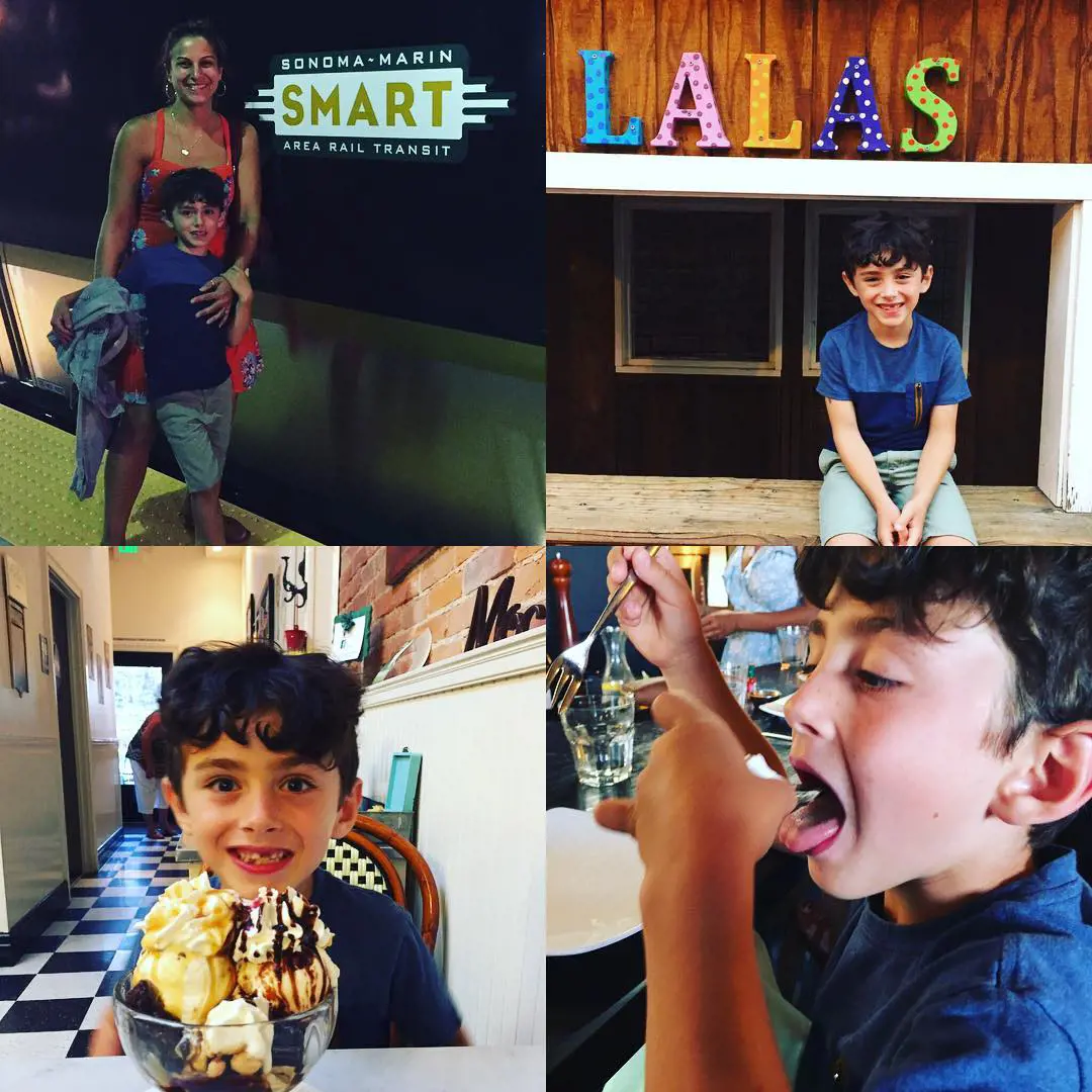 Shepos had a lovely dinner date with her son in Petaluma, California, on September 2, 2017. They enjoyed a smart train ride, dinner at The Shuckery, and dessert at LaLa's.