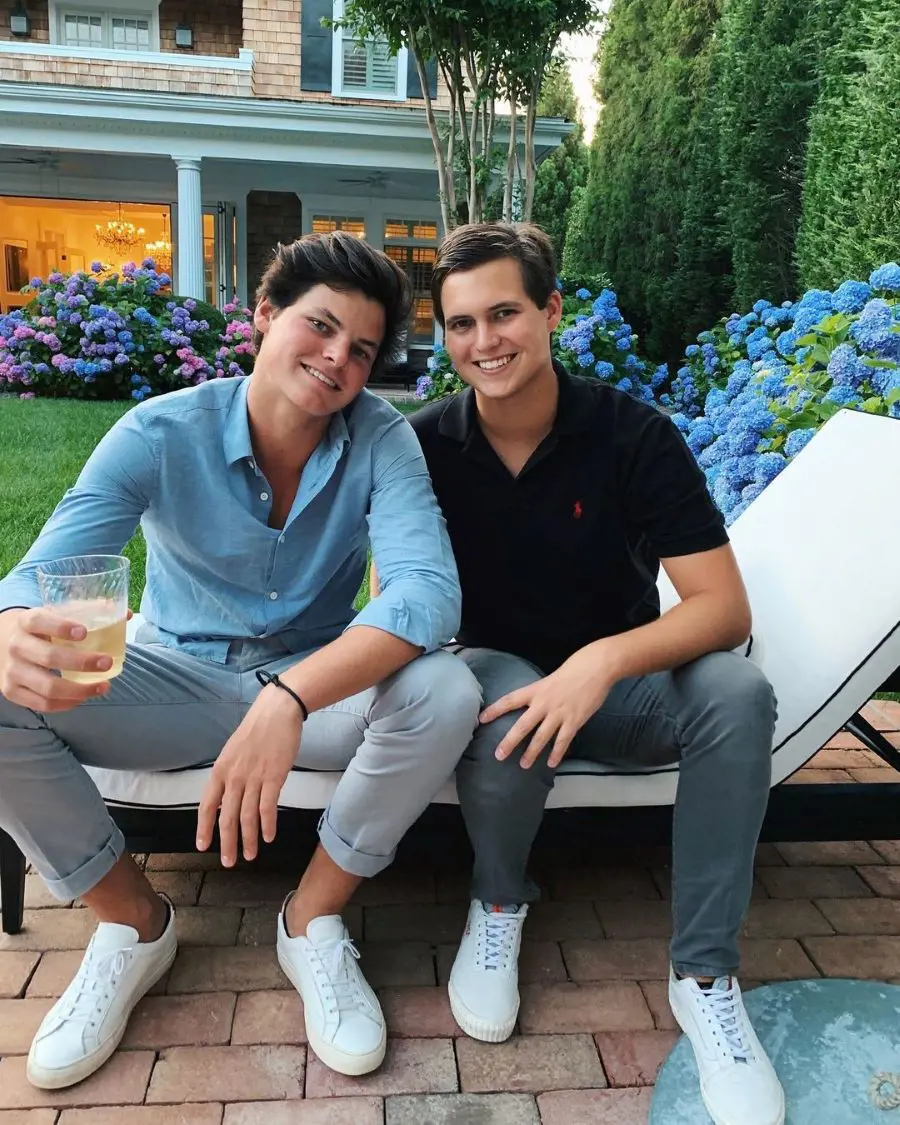 The Touzet siblings -Jack (left) and Rudy Jr- spending some quality family time in Southampton, New York, in July 2020