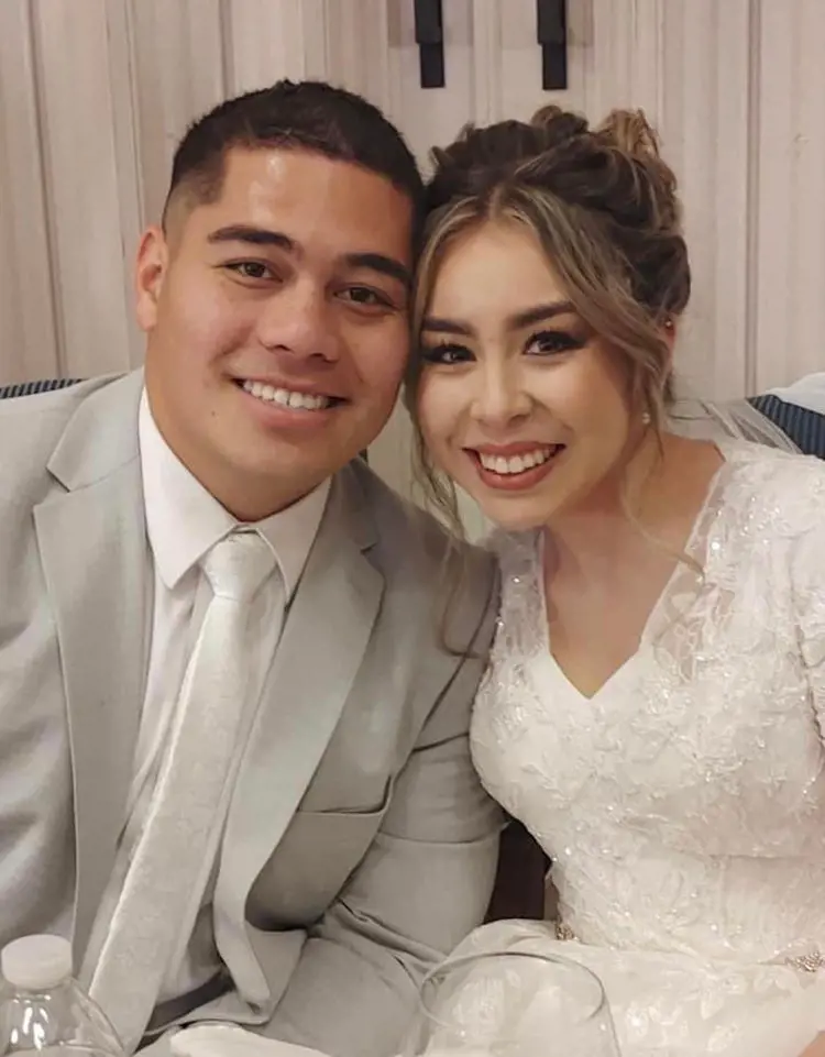 Lerod and his wife Cristina Tongi on their big day; they share a daughter together
