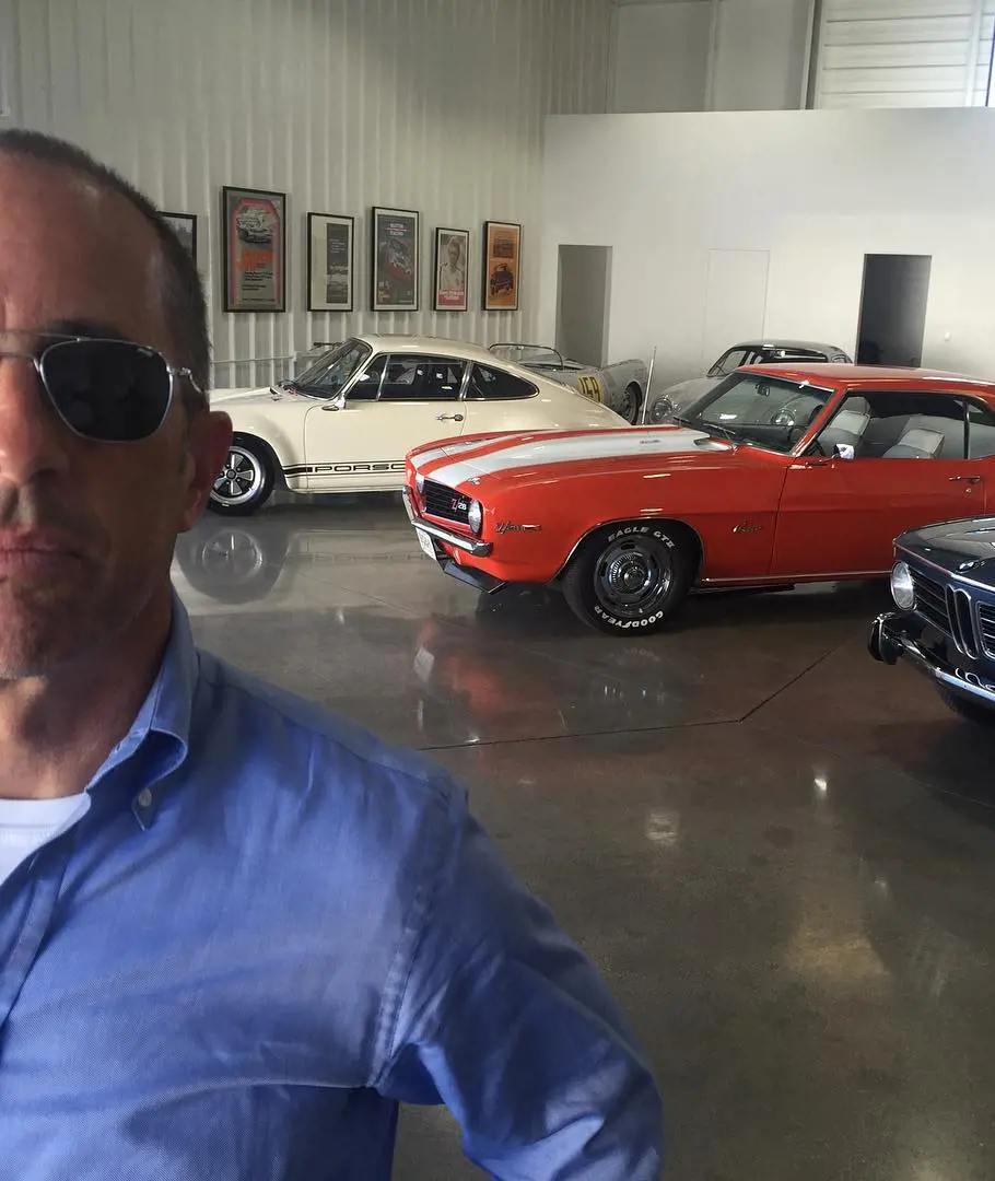An avid car collector, Seinfeld showing '70 911, 69 Camaro, and 72 BMW; he expressed his gratitude to 3 generous owners for lending the cars