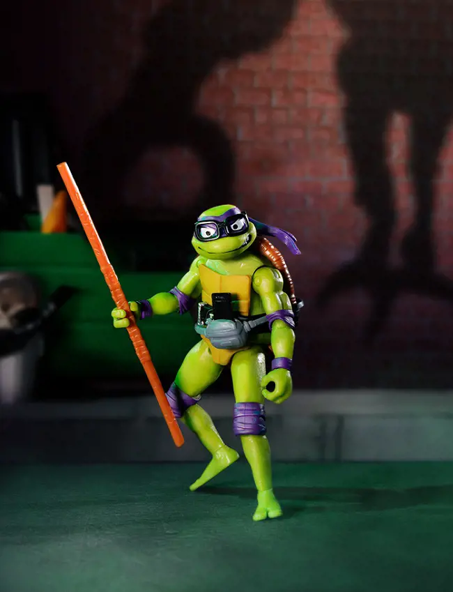 Donatello Ninja Turtle is extremely smart and gentle and is identified by purple mask