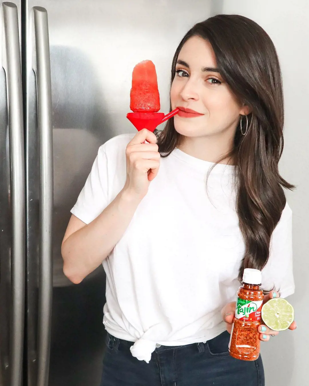 Daniela promoting her YouTube channel and her cookery skills during lockdown 2020. To celebrate first week of summer she added refreshing popsicle recipes for her viewers