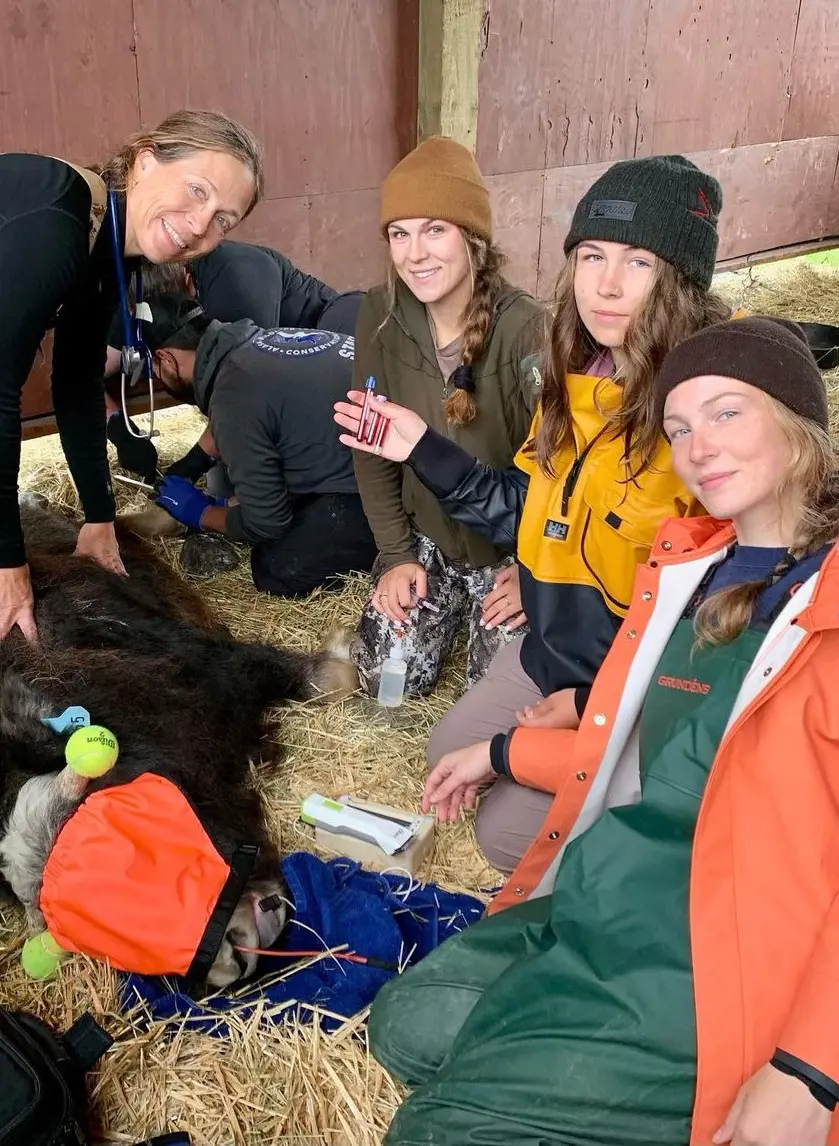 The grils from right, Maya, Willow, and Sierra filming with their mother, Michelle (Left), for seasons 11 & 12 of Dr. Oakley Yukon Vet