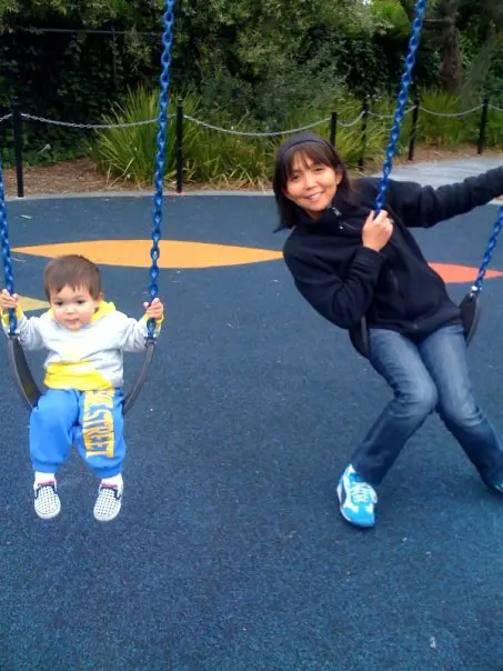 Clarisse with Oliver spending time together in the park
